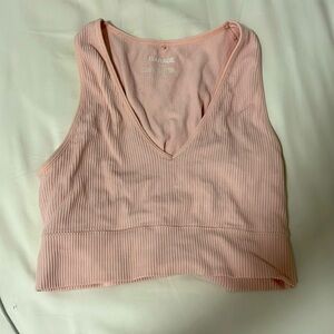 Garage Stella Seamless Plunge Tank Pink XS